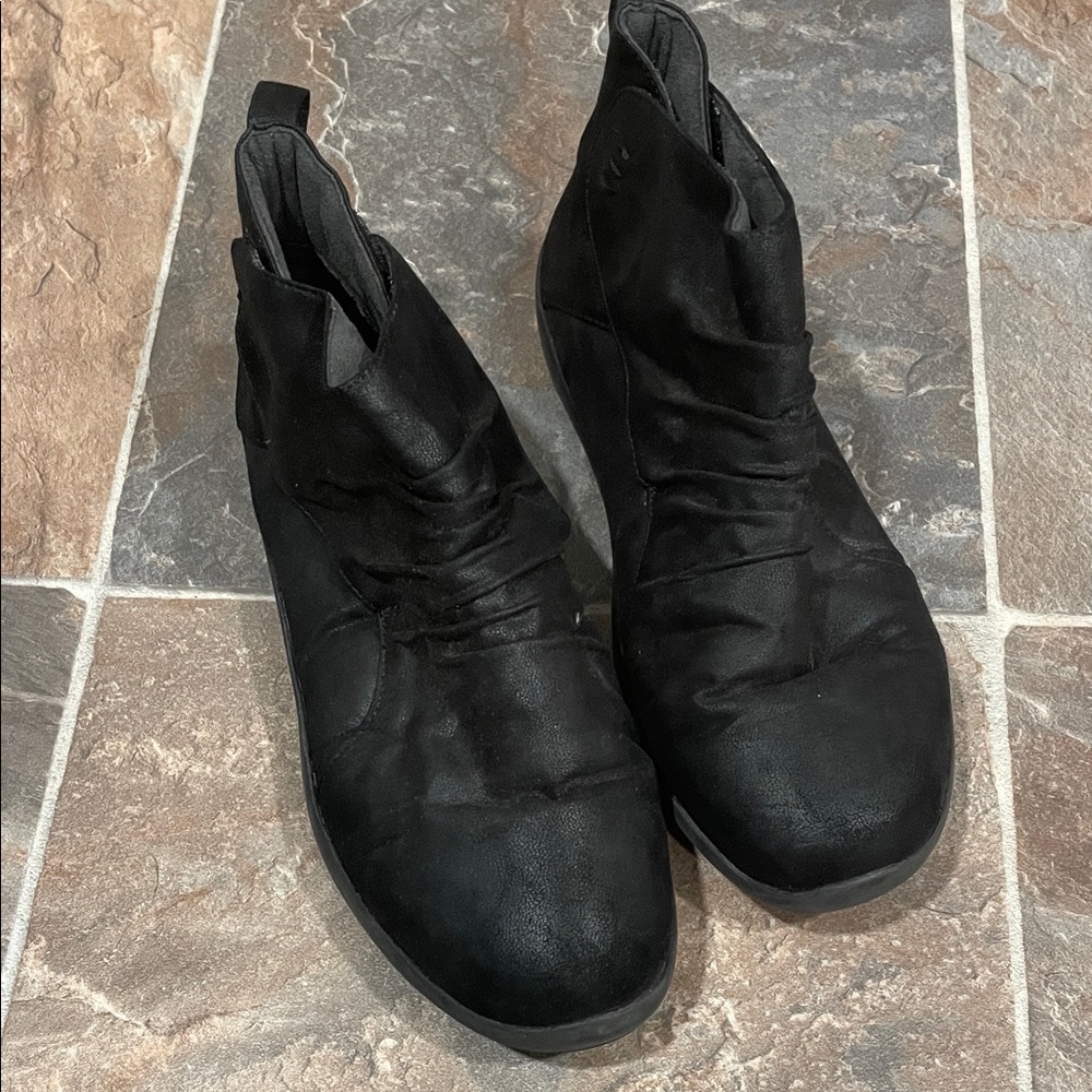 Chic Black Ruched Orthopedic Ankle Boots